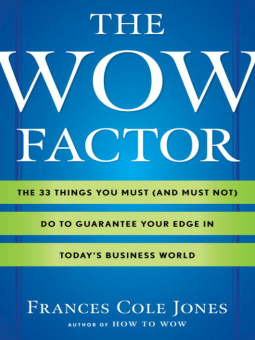 Title details for The Wow Factor by Frances Cole Jones - Available